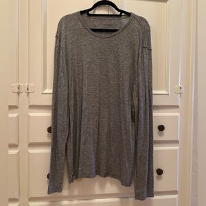 AllSaints Heather Grey Oversized Long Sleeve T-Shirt